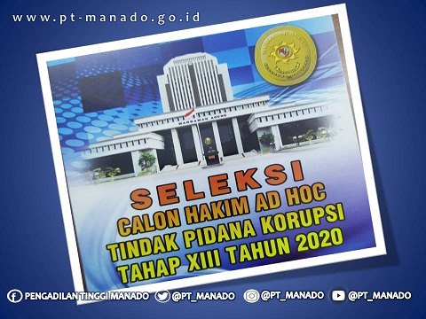 PENGUMUMAN HASIL SELEKSI TERTULIS CALON HAKIM AD HOC PENGADILAN TINDAK PIDANA KORUPSI TAHAP XIII TAHUN 2020