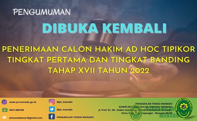 PENERIMAAN CALON HAKIM AD HOC TIPIKOR TAHAP XVII