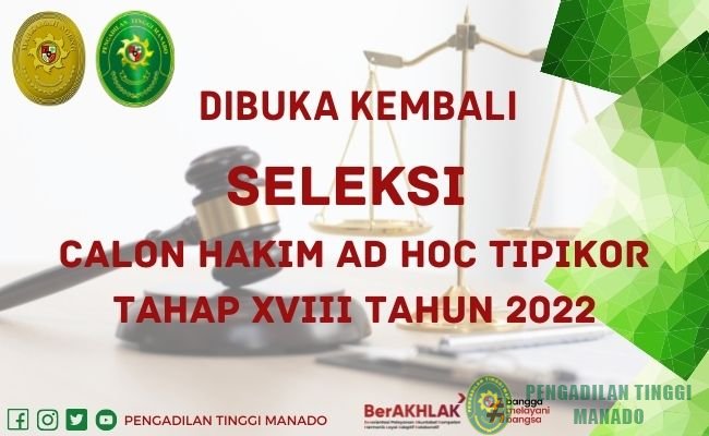 SELEKSI CALON HAKIM AD HOC TIPIKOR TAHAP XVIII TAHUN 2022