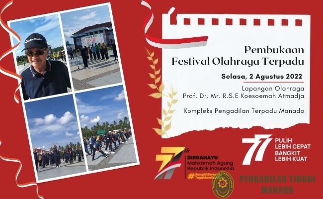 KPT Manado Buka Festival Olahraga Terpadu