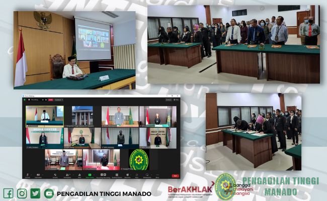 PEMBACAAN DAN PENANDATANGANAN PAKTA INTEGRITAS PENGADILAN TINGGI MANADO 