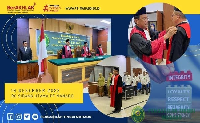 PENGAMBILAN SUMPAH DAN PELANTIKAN WAKIL KETUA PENGADILAN TINGGI MANADO