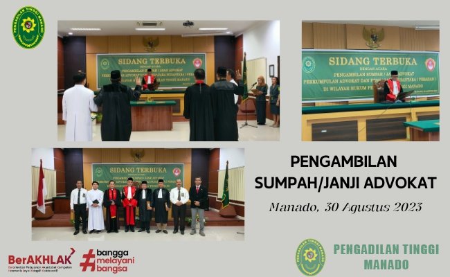 SIDANG TERBUKA PENGAMBILAN SUMPAH/JANJI ADVOKAT PERKUMPULAN ADVOKAT DAN PENGACARA NUSANTARA (PERADAN)