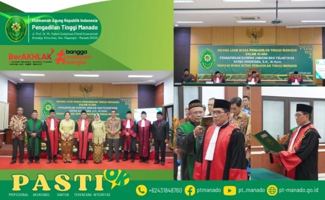 PELANTIKAN WAKIL KETUA PENGADILAN TINGGI MANADO