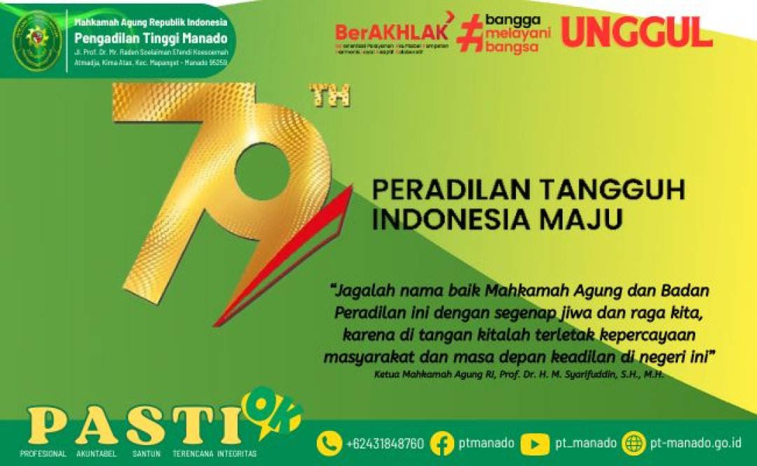 PERINGATAN HARI ULANG TAHUN KE-79 MAHKAMAH AGUNG REPUBLIK INDONESIA